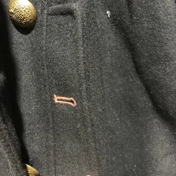 Free People Manteau Cecelia Peacoat Button Front Buckle Detail Black M $348 - Picture 11 of 16